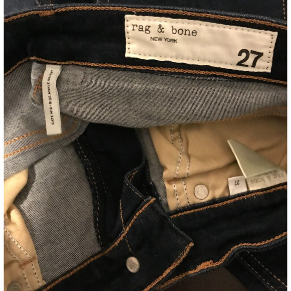 Rag & Bone Women's Cate Mid-Rise Ankle Skinny Carmen Color Jeans - Size 27 - Picture 8 of 13